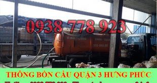 Hút bồn cầu Quận 3 giá rẻ 0909994175 bảo hành 5 năm uy tín