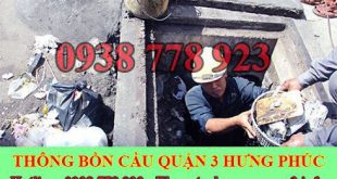 Bảng Gía Dịch Vụ Hút Nạo Vét Hố Ga Quận 3 Gía Rẻ 0905561312